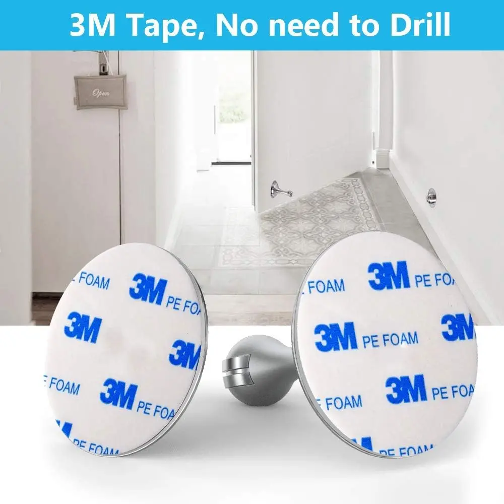 Magnetic Door Stop Stainless Steel Magnetic Door Catch 3M Double-Sided Adhesive Tape No Drilling