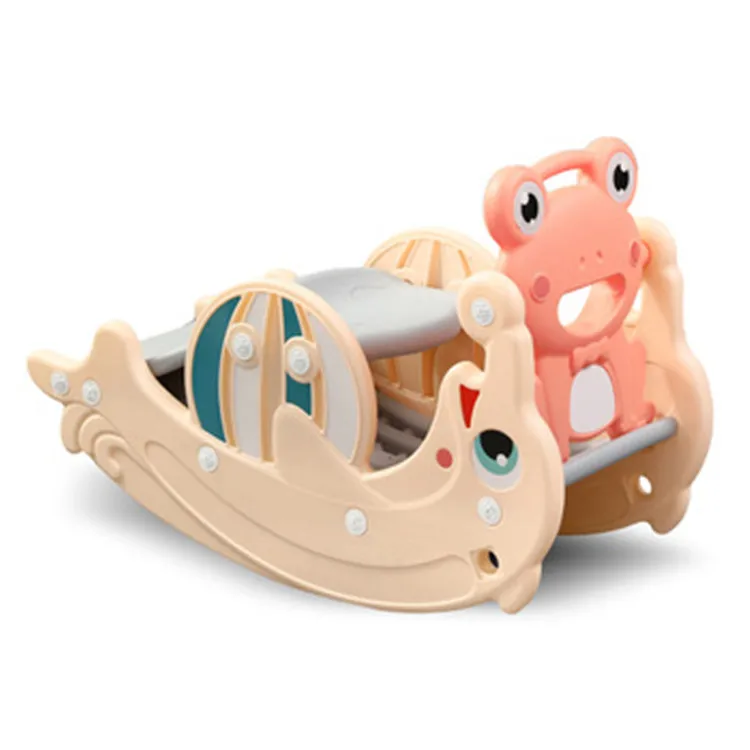 
Updated Indoor home children kids play plastic 2 in 1 baby toys rocking horse slide 