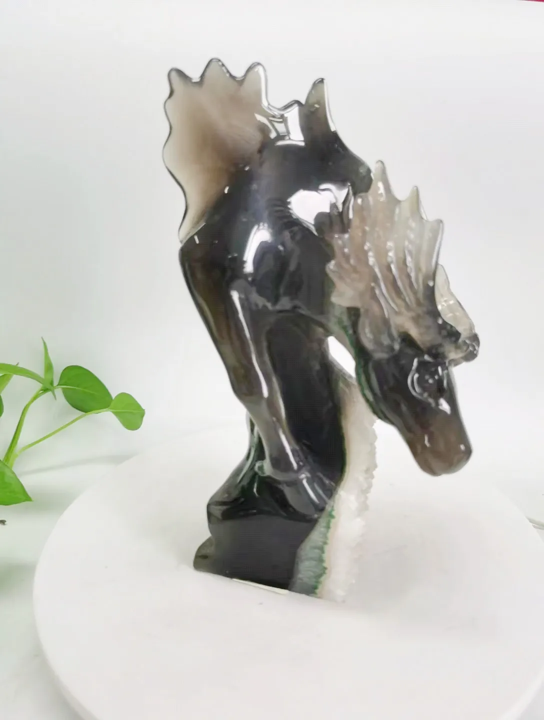 HAND-MADE carved deer head animal stone granite garden sculpture for Christmas and Home Decoration