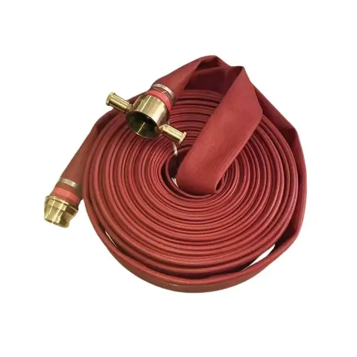JYRed PVC/TPU rubber flat fire hose with coupling/connector fire basic equipment and accessories