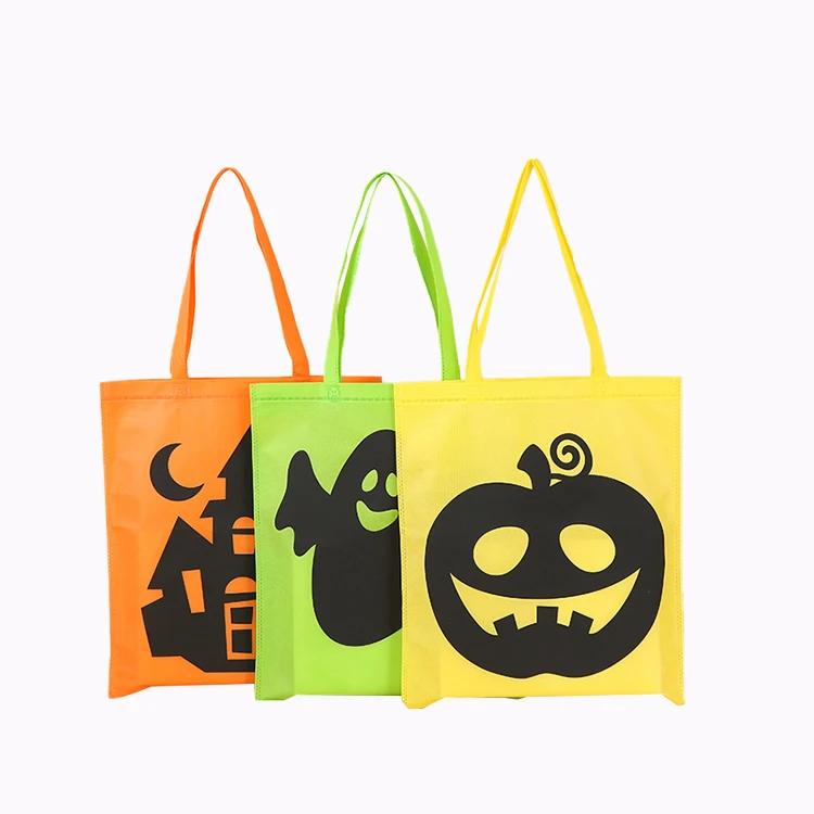 Laminated non woven Bag with Halloween themed minimalist design is used to add festive atmosphere