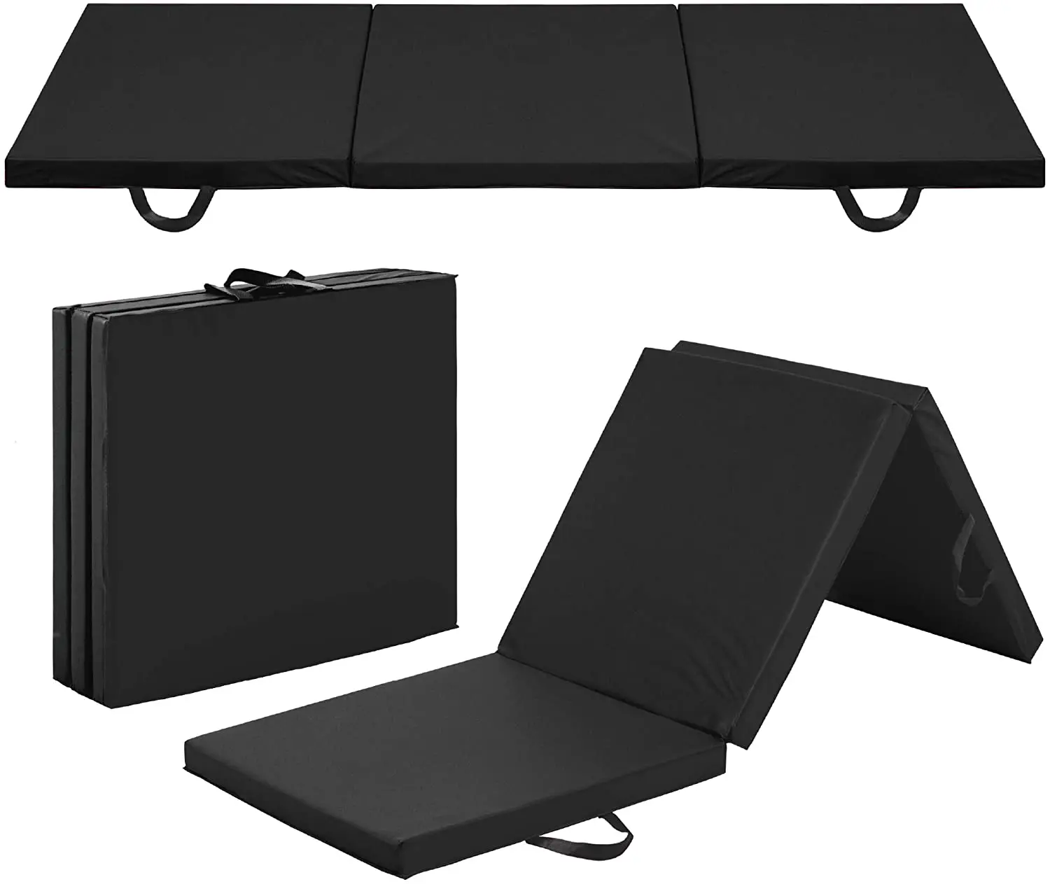 Factory direct Sale Cheap 1.5 inch Tri Fold Exercise Mat Gymnastics Fitness & Body Building Gymnastics Folding Mat