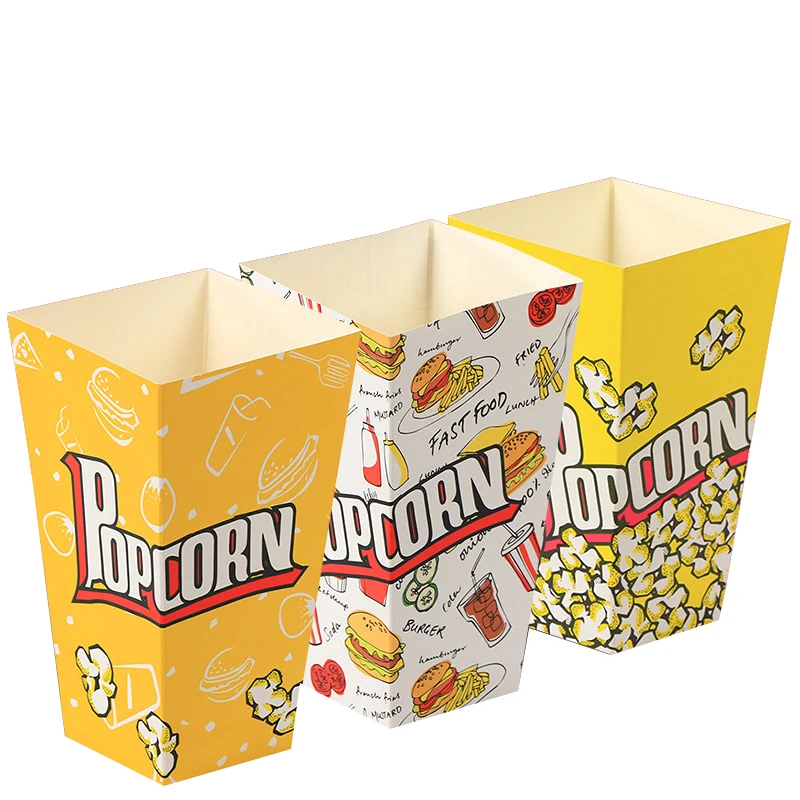 Customized Printing Pattern Design Personalized Disposable Food Packaging Popcorn Paper Box