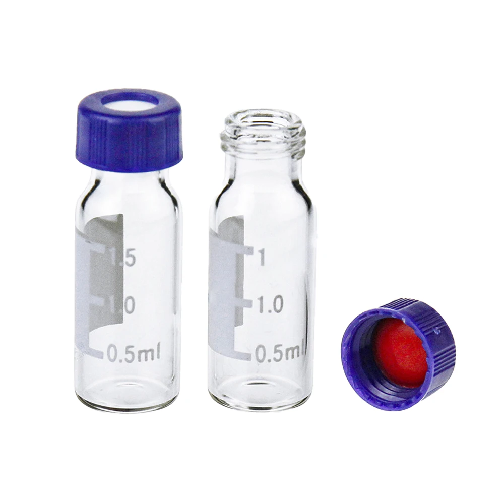 Fast delivery glass vial caps HPLC tiny glass vials practical amber vial
