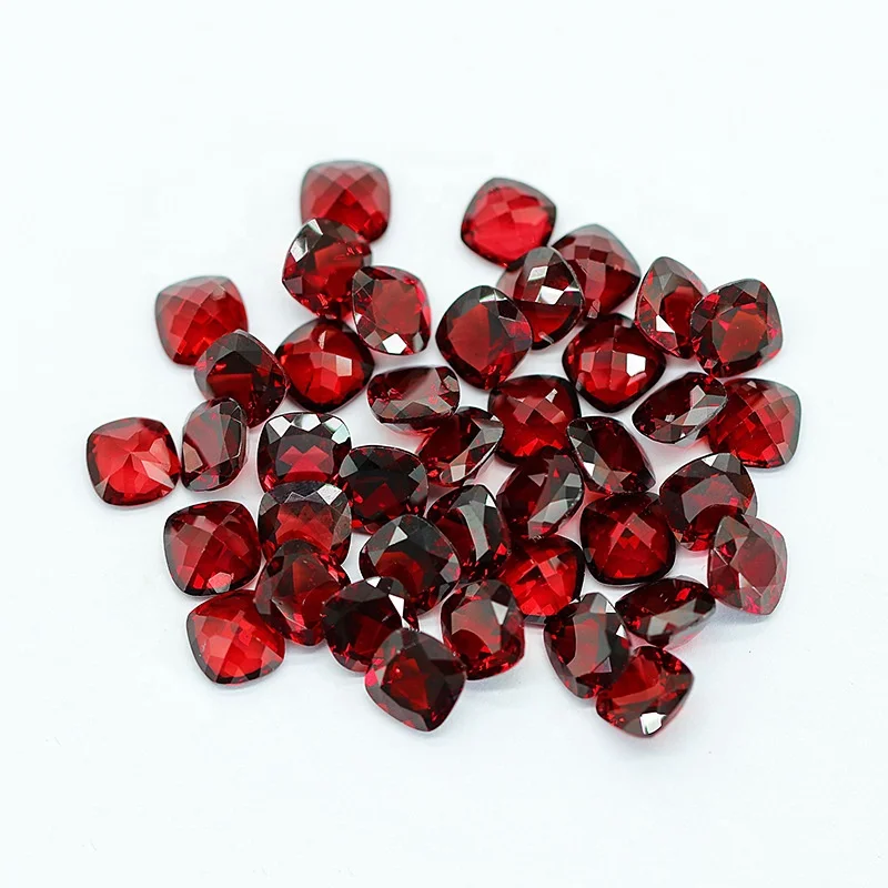 HanYu Low Price High Quality Cushion Cut Loose Garnet Gemstone Red Garnet Stone Natural Stone