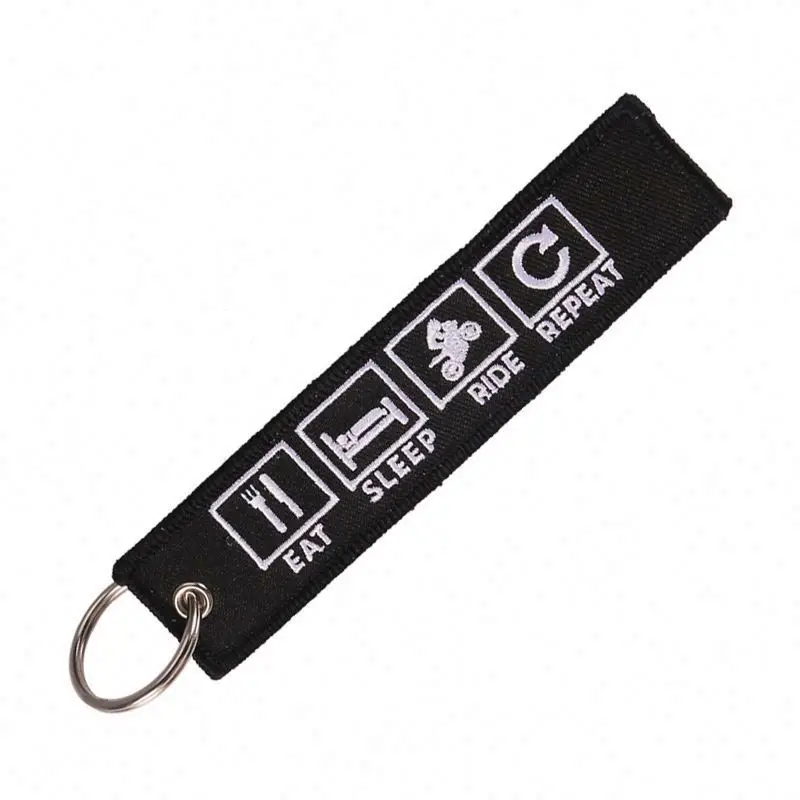 Airbus Airplane Pilo Kety Tag Jet Tag Remove Before Flight Fabric Custom Brand Name Logo Embroidery Keychain Strap