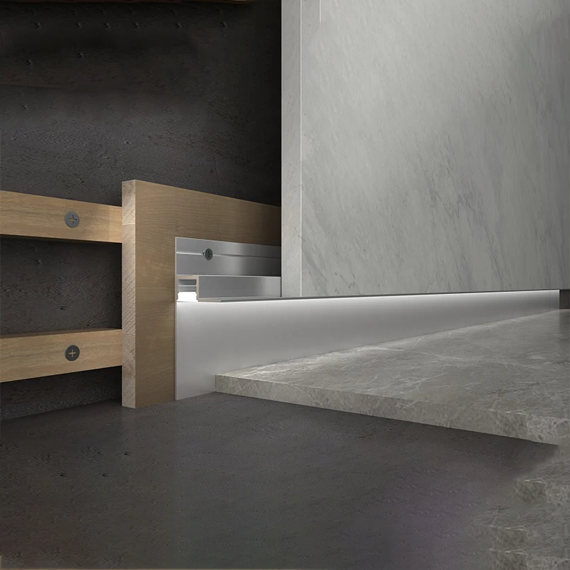 
Hot sale customizable LED skirting board decorative light with light source PC cover aluminum profile led linear light 