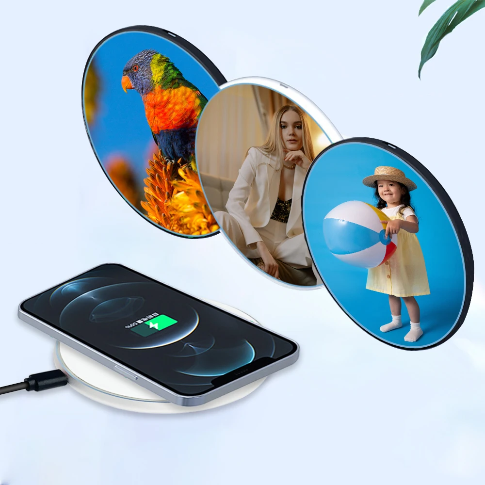Kingsub 2022 Promotional Wholesale 10W Portable White Blank Sublimation Fast Wireless Charger