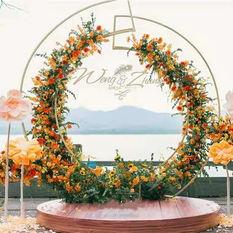 Metal Wedding Supplies Signboard Wedding Arch Prop Iron Flower Rack Road Usher Decoration Layout Decor Wedding Decoration Arch