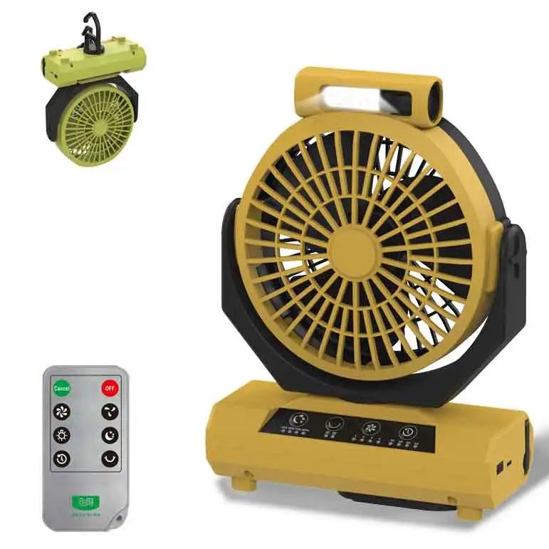 Best Selling portable charing rechargeable table fan desk battery camping tent fan with led light lithium battery radio
