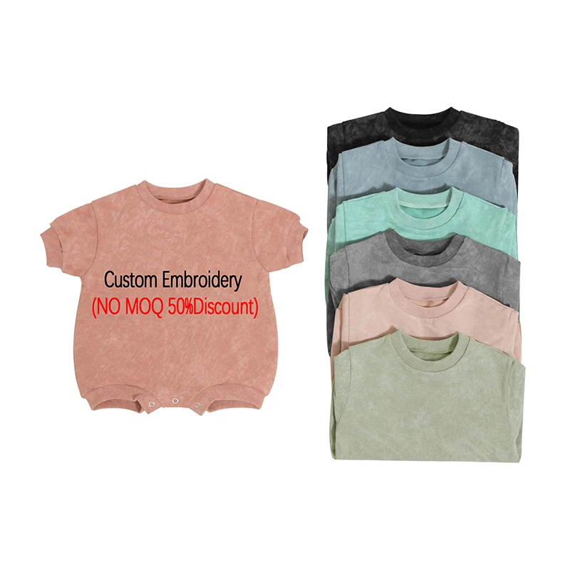 Latest Product Baby Clothes Cute Chubby Infant Bodysuit 93% Cotton Batik Fabric Short Sleeve Baby Bubble Rompers From Factory