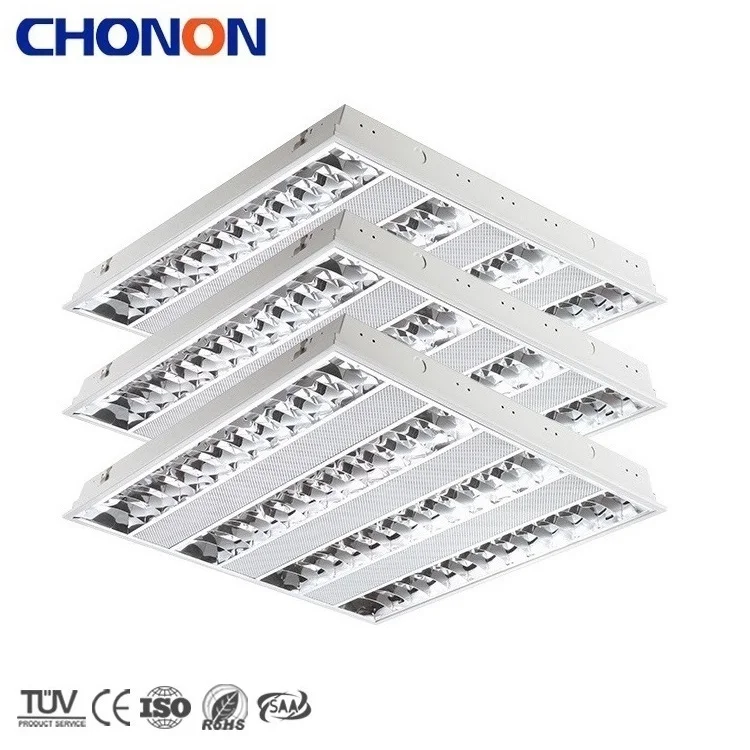 Low Glare Eye Protection Louver Aluminum Reflector Low UGR<19 Led Grille Fixture 60X60 LED Grille Light