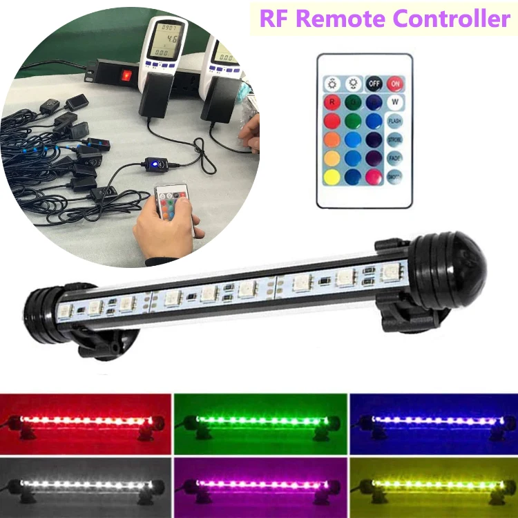 Оптовая продажа Светодиодная лампа для аквариума wrgb Led коралловый риф 16 цветов 4 режима Радиочастотный пульт дистанционного управления аквариумный резервуар украшение