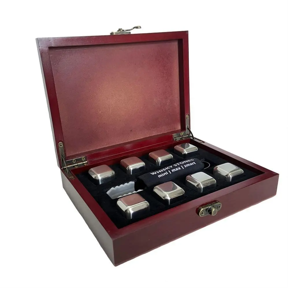 Lovely Wooden Treasure Engraved Whiskey Stone Box Set Box For Groomsmen Gift