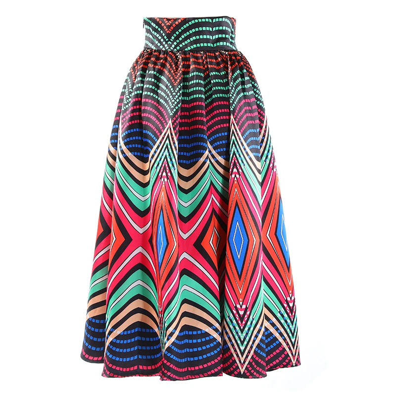2023 ruched african print midi womens skirts skirts plus size elegant Knit skirt