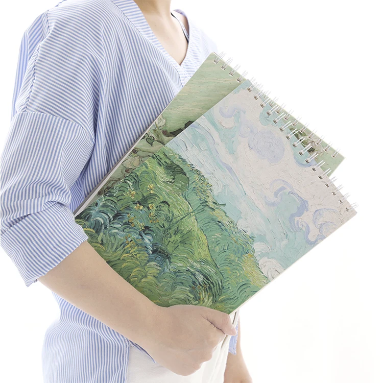 Custom print hard cover A4 blank drawing hand-painted spiral binding sketchbook