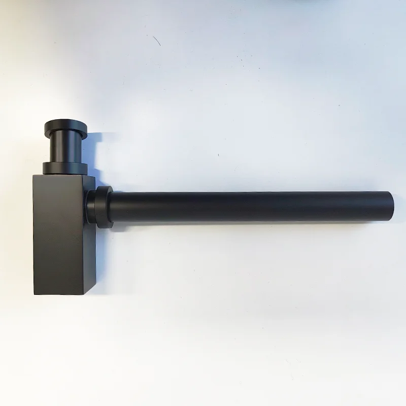 Black Drain Wall Extension For Basin Waste And Outlet Brass Wash Basin Siphon Waste Pipe Drain for sink