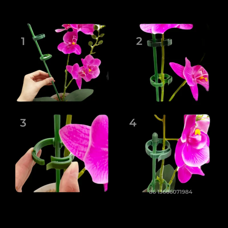 6.3mm or 7.8mm  30~90cm Garden Plant Support Pile  Resistant Bend Fiberglass Sticks   With Ring Buckles ( Price negotiated)