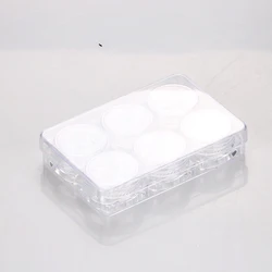 5g*6pcs wholesale cheap clear nail art loose powder plastic jar empty eye shadow glitter container