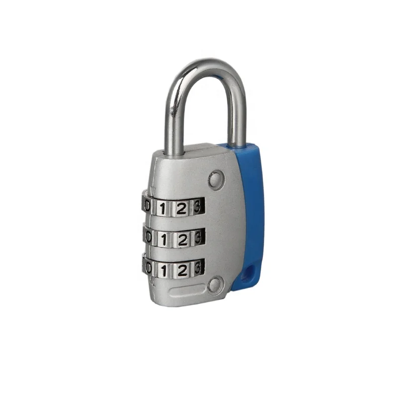 Best selling silver color body 60mm size 3 digit wheel classic cabinet lock
