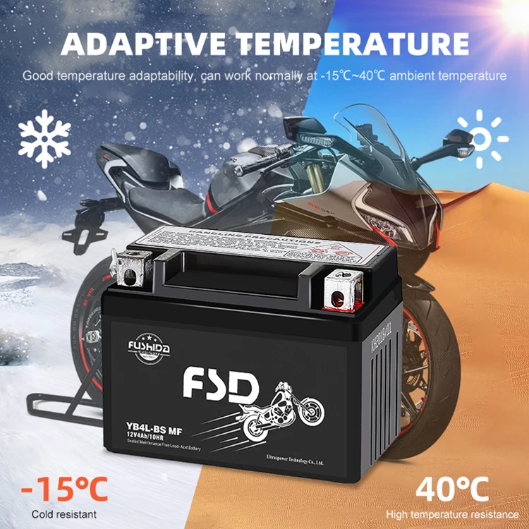 Long Cycle Life Portable Maintenance Free Motorcycle Starting Battery 12V 4Ah Lead Acid Battery