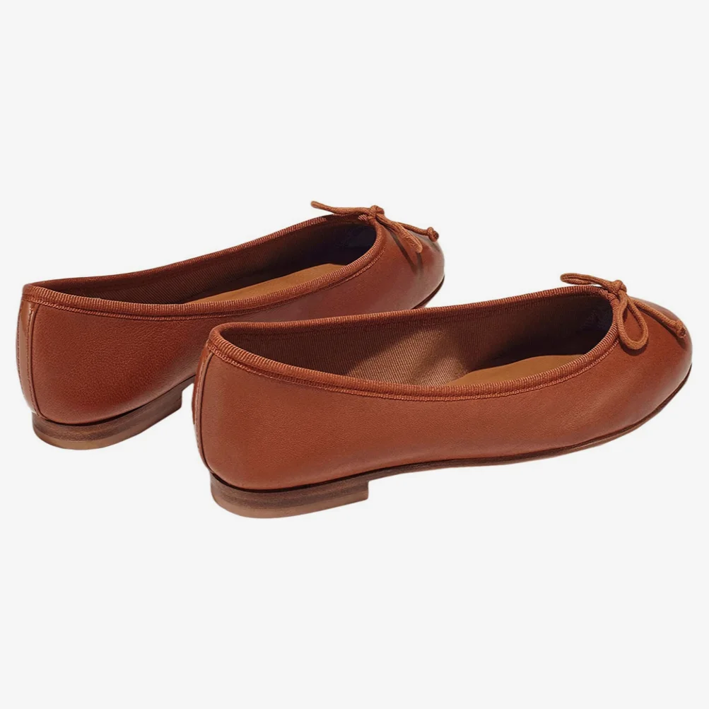 Hot sell classical genuine leather flats accept customized OEM shoes women ladies flats