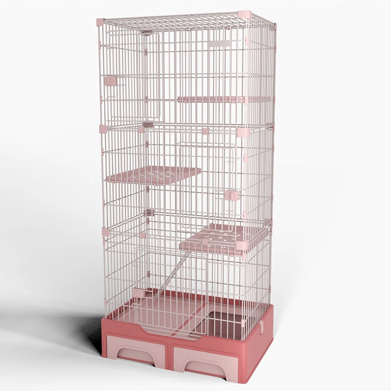 Stainless Steel New 3 Layer Pet Supplies Cage Condo Indoor Cat Enclosure House Big Large Rabbit