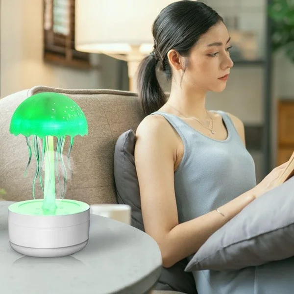 Colorful Night Light Aromatherapy Essential Oil Diffuser Heavy Fog Air Purifying Rotary Jellyfish LED Lamp Ultrasonic Humidifier