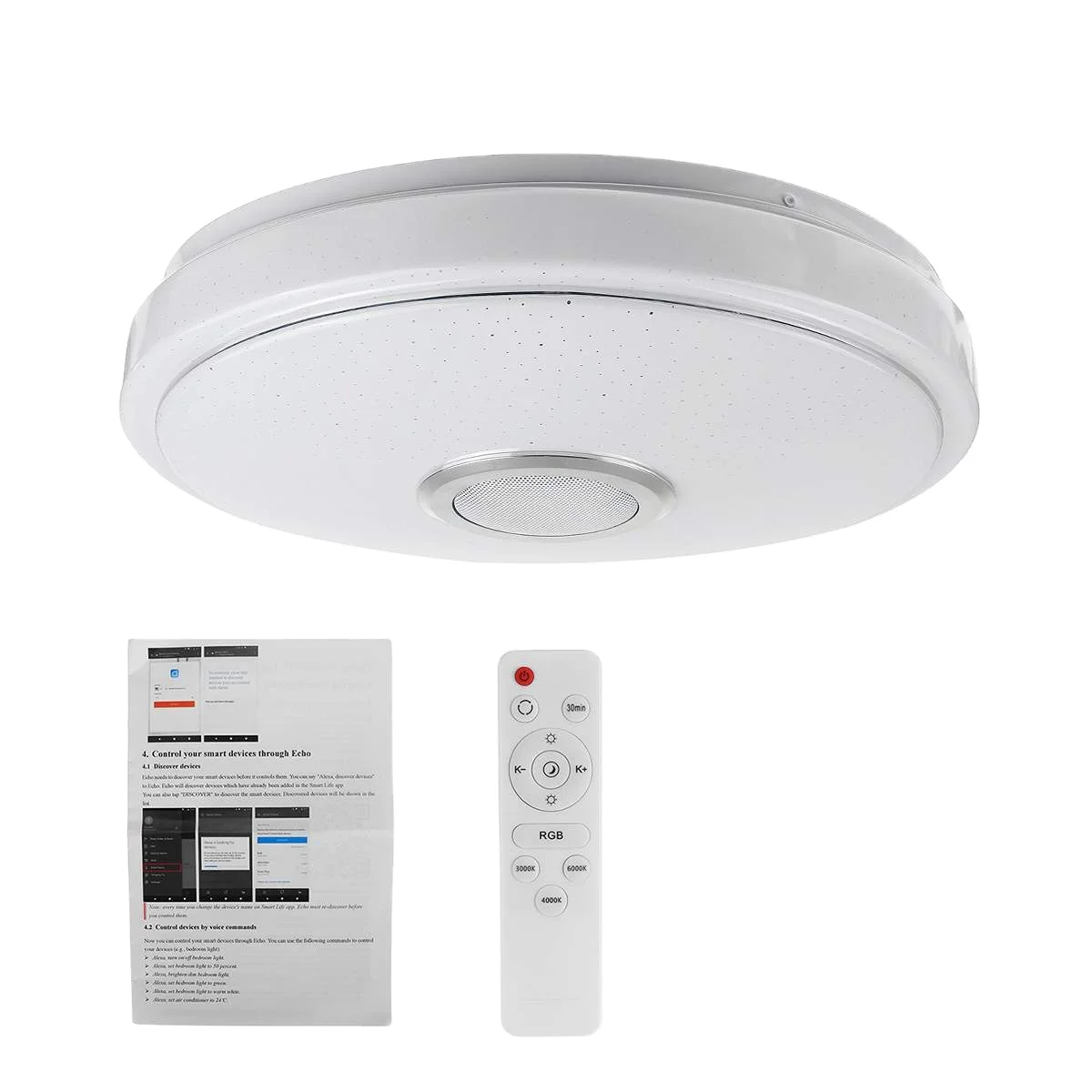 App Control Smart Rgb Indoor Lighting Dimming Round Music Bedroom Led Ceiling Light