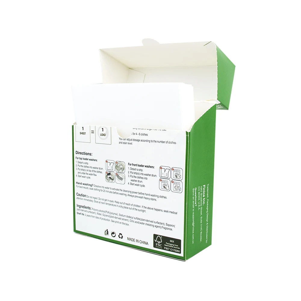 Biodegradable Washer Soap Strips Laundry Strip Detergent Sheet Laundry Detergent sheet