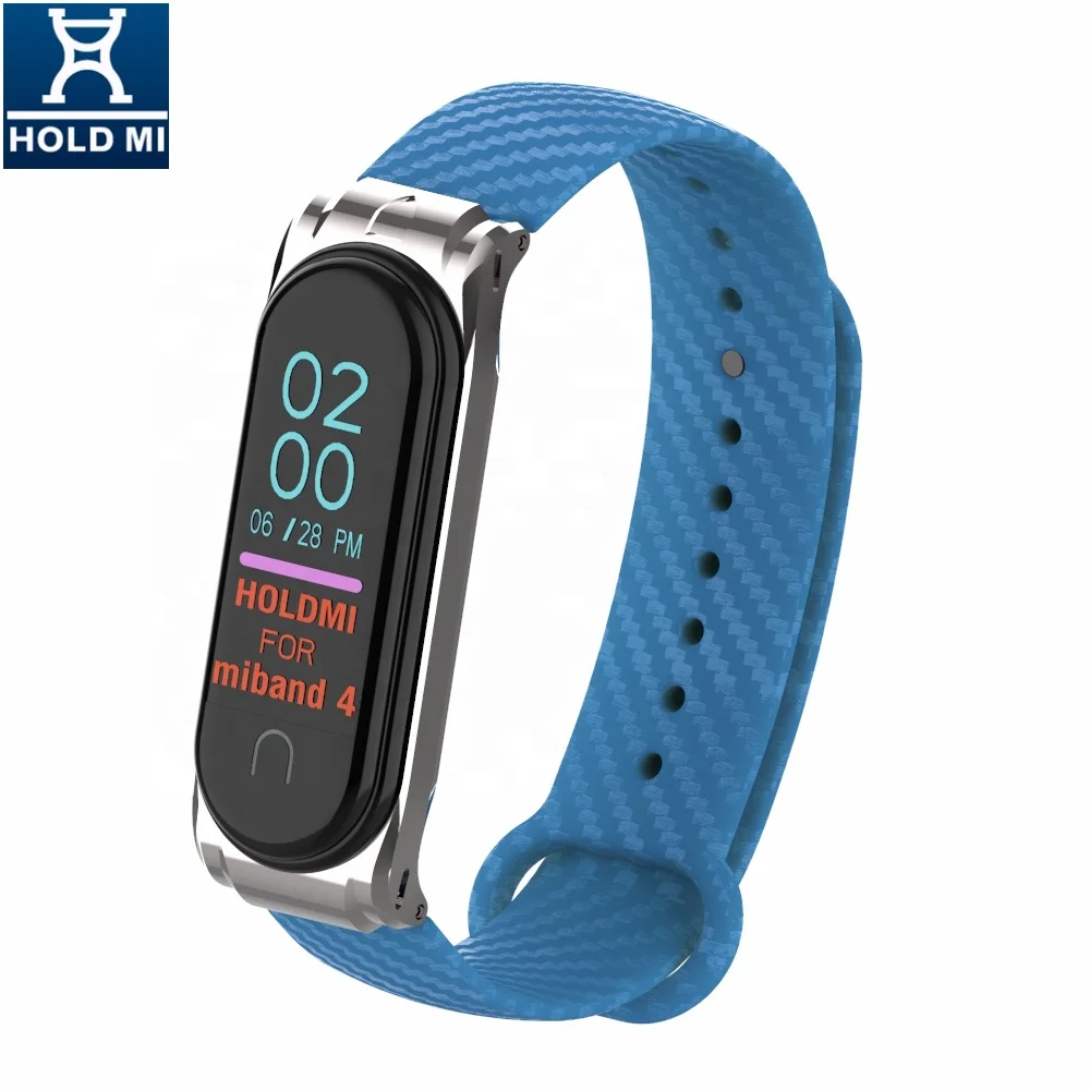 ODM holdmi brand 430210 series acid blue color lightweight miband4 silicone watch belt for xiaomi