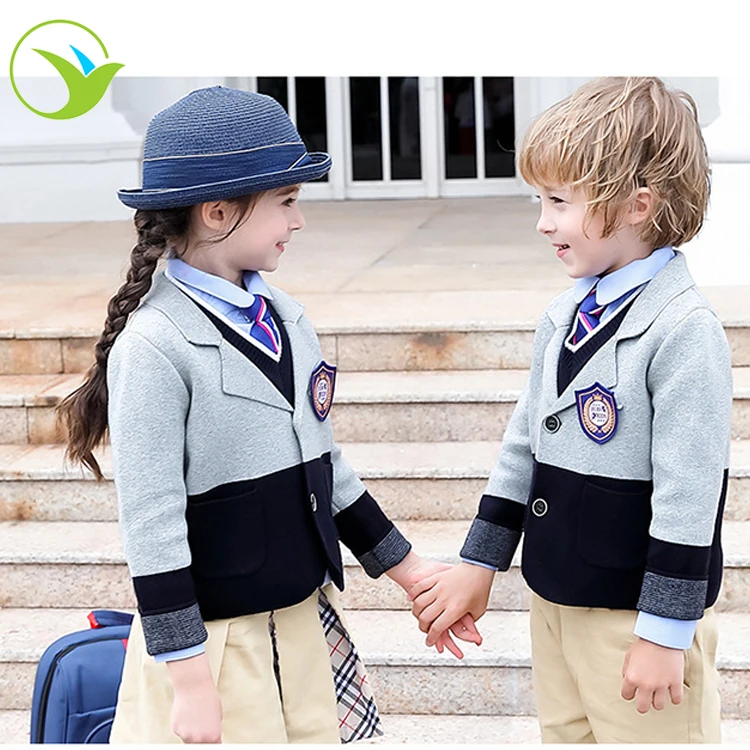 Черный вязаный школьный свитер с логотипом на заказ для детей начальной школы, жилет с блейзером