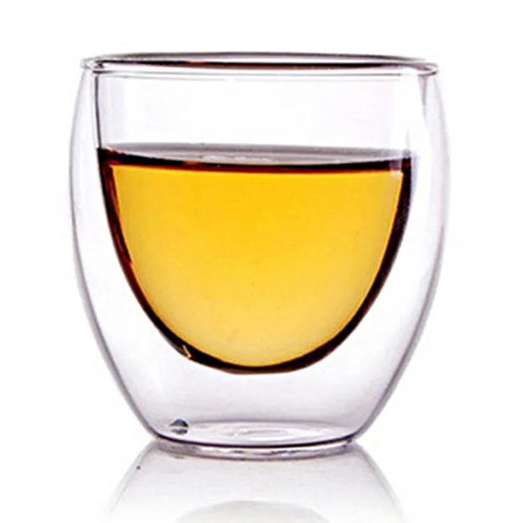 Высококачественная прозрачная многоразовая кофейная чашка, стеклянная боросиликатная стеклянная чашка для питья с двойными стенками