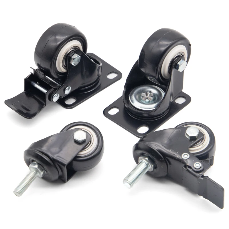 Gorgeous 3 Inch Pneumatic Swivel Rigid Caster Wheel Modern Design Made PVC PU Hotels Offices Bedrooms Furniture Brake Plate