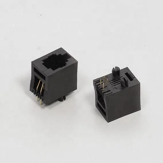 SMT RJ45 RJ11 modular jack ethernet 4p4c 6p6c right angle dip male to female connector board mount telephone jack PCB socket
