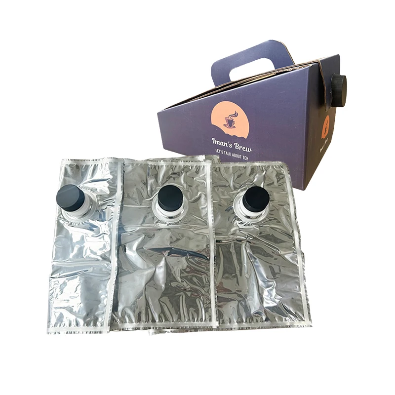 OEM 5L 10L 20L 220L Transparent/Aluminum Foil Beverage Liquid Juice Water Wine Dispenser Bag In Box BIB Aseptic Bag With Valve