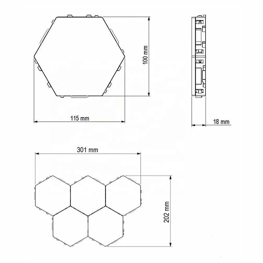 DIY Touch Sensitive Sensor Hexagonal Lamp Novelty Decoration Creative Modular Quantum Lamp LED night light wall lamp