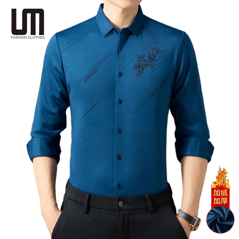 Liu Ming Hot Selling Wholesale 2024 New Products Men Casual Autumn Winter Clothes Elegant Office Business Thick Shirts