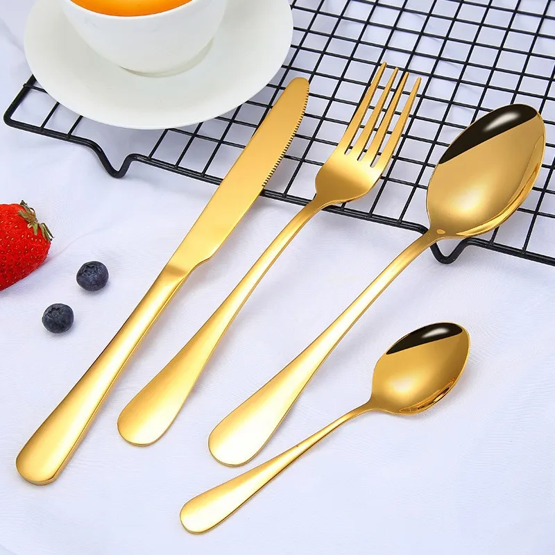 Stainless steel knife fork and spoon set Crown box 1010cutlery 24pcs tableware set with cutlery holder