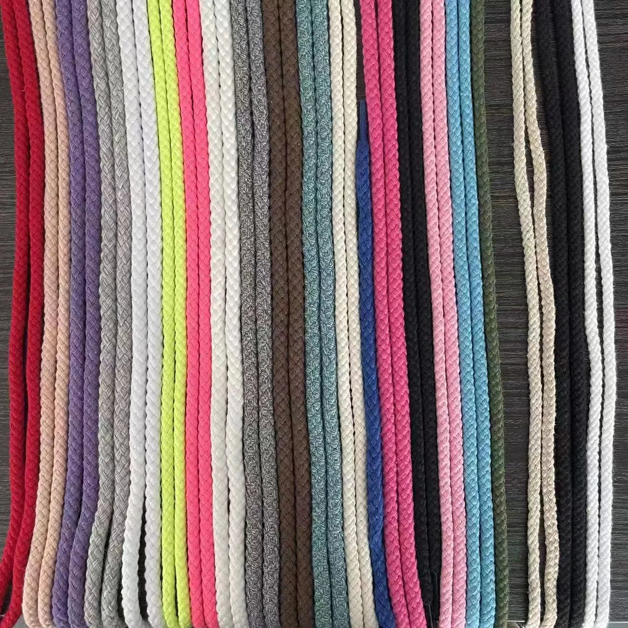 6mm 7mm thick cotton cord braided rope shoelaces shoe laces for sneakers rope laces drawcord