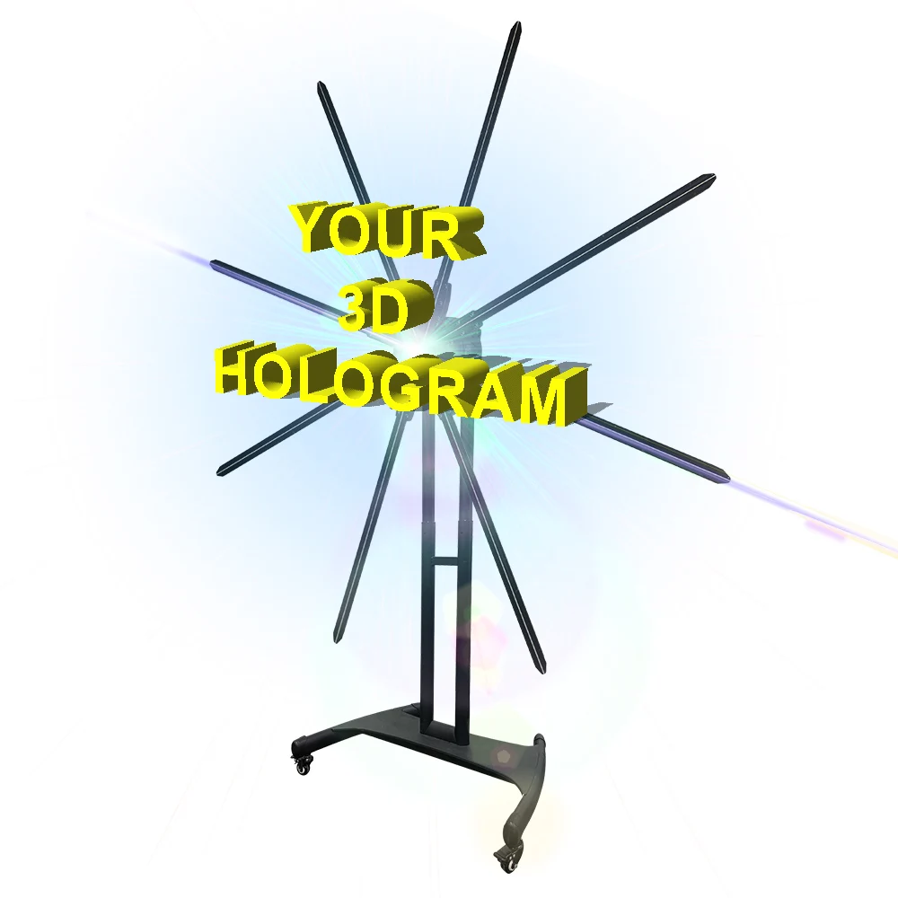 3D Hologram Fan LED Advertising Display 180cm Full Size Holographic Fan Display Advertising  Hologram Projector Cloud