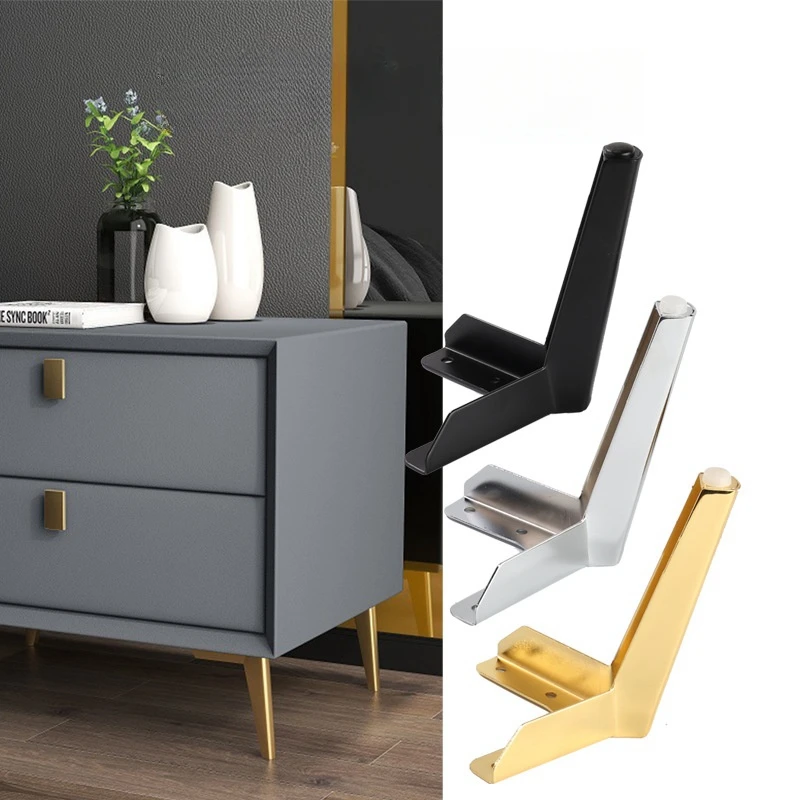 Triangle Replacement Couch Sofa Legs Gold Chrome Corner Sofa Leg Modern Metal Furniture Legs For Chair Table