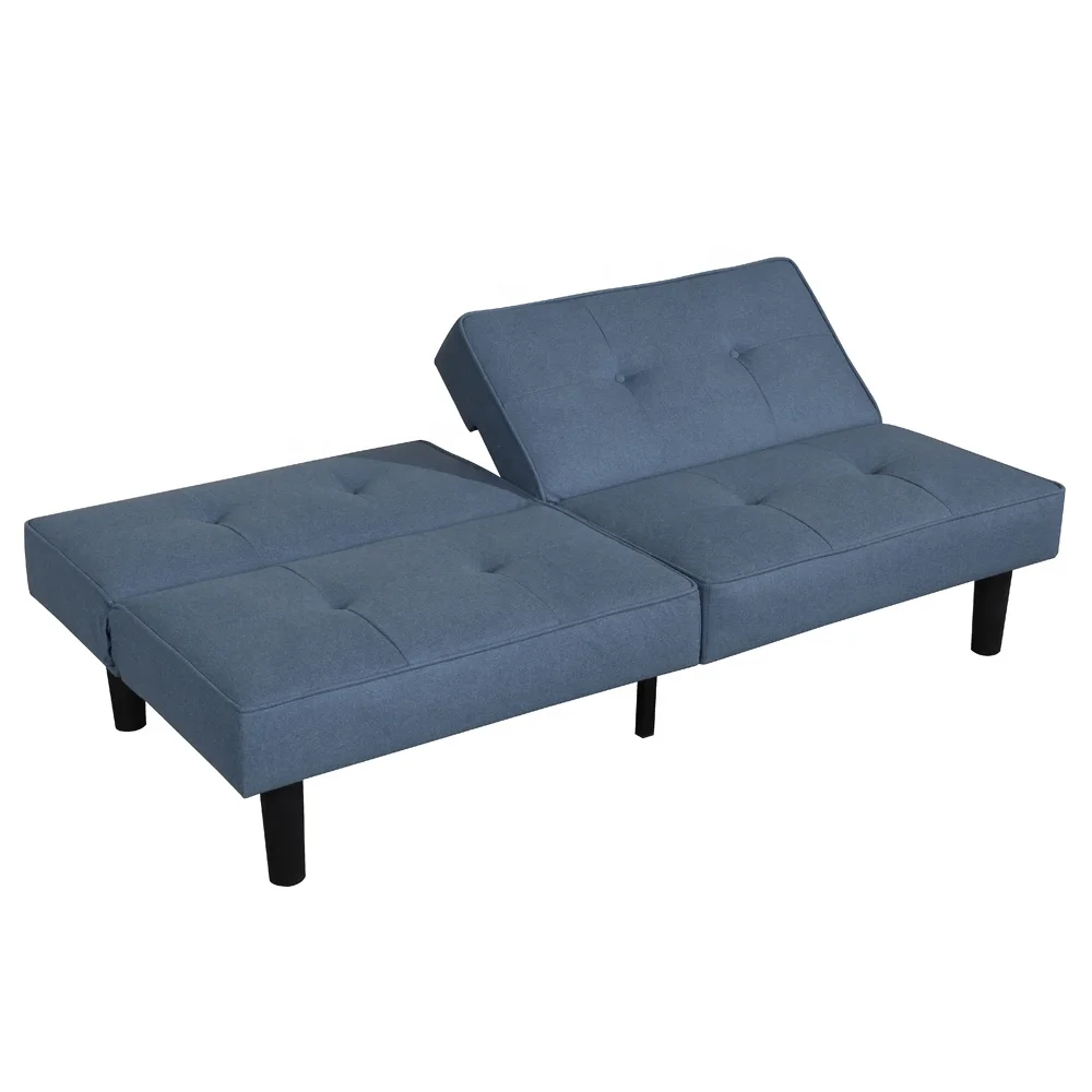 
Tufted split-back independently recline backrest three positions design futon sofa cum bed 