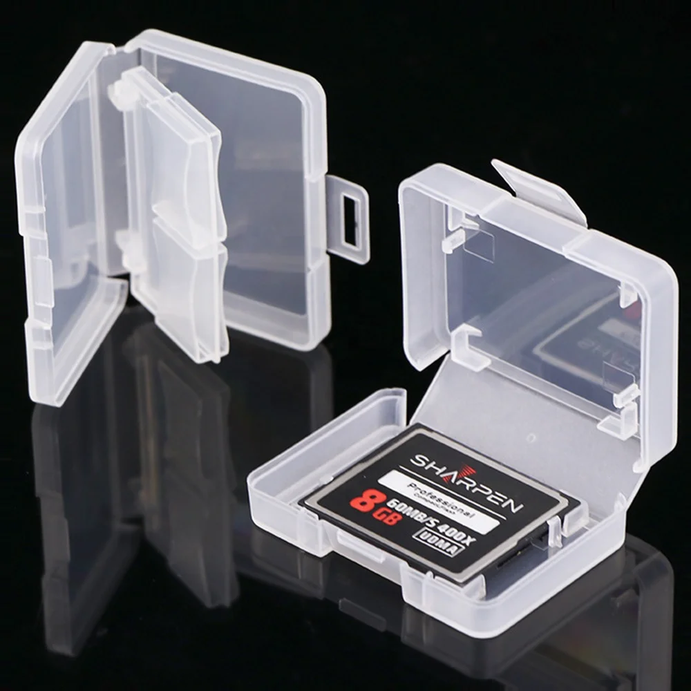 PP Plastic Memory Card Storage Box Clear Multipurpose Display Case Plastic SD TF CF Card Holder Multiple Sizes