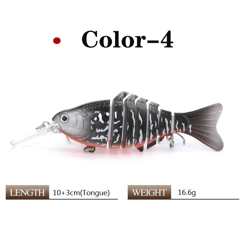 3D Printing Fishing Lure 7 section Multi-jointed Type Hard Bait Wobbler 16.6g 100mm