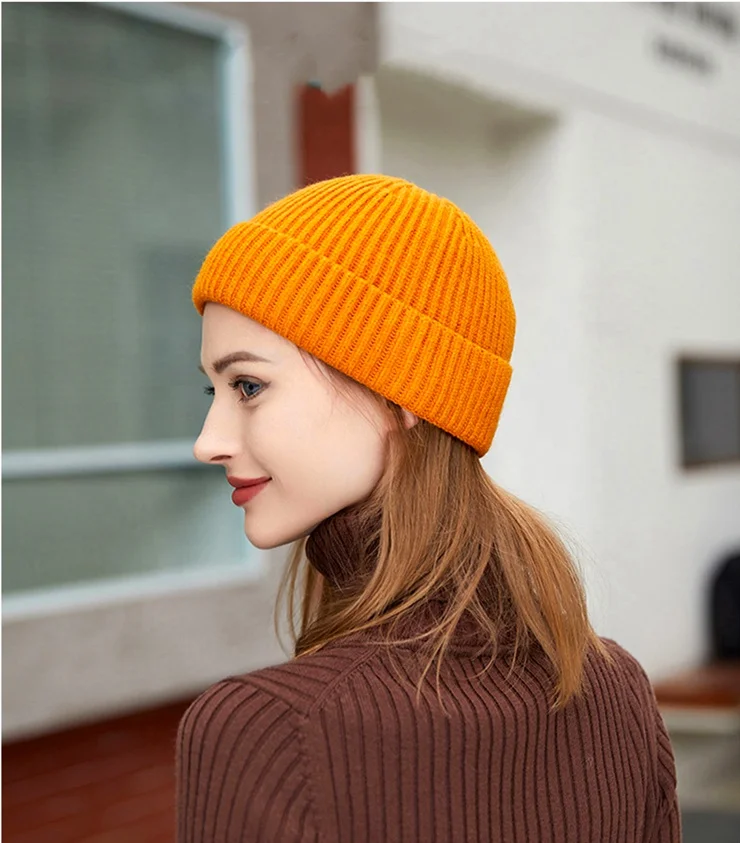 Custom Skully Wool FisherMan Beanie/Winter Hat Ribbed Knitted Hat Short Beanie Custom/Mens Fisherman Beanie Hat