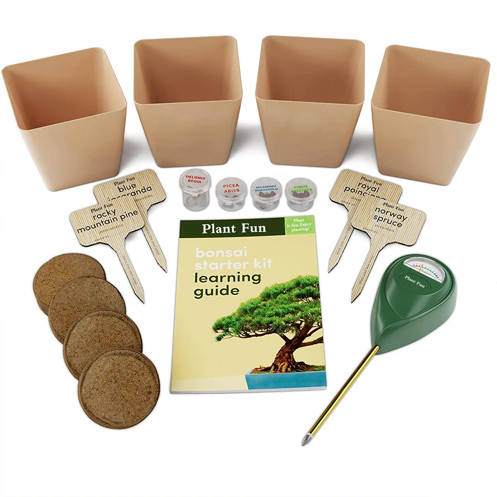 Лидер продаж, набор для выращивания деревьев бонсай, 4 домашних бонсай, уникальные садовые Подарки для женщин и мужчин, садоводство