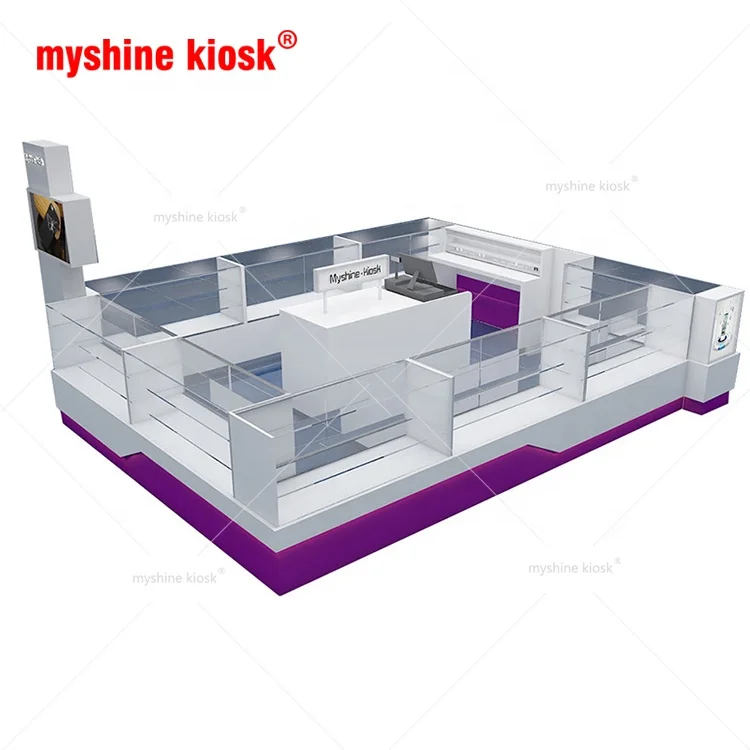 Customized Modern Phone Retail Kiosk Electric Accessories Display Kiosk Mobile Phone Showcase with Good Price