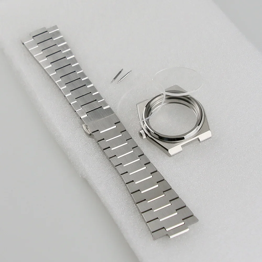 2024 New 40mm 316L Stainless Steel Fit  NH35 NH36 Movement With Flat Sapphire  Glass Bracelet  Men Watch Case