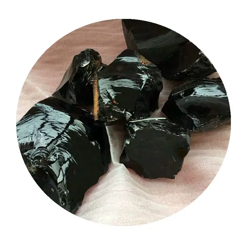 Natural Raw Black Obsidian Quartz Crystal Rough Mineral Obsidian Crystal Specimen